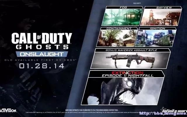 XBOX 360《使命召唤:幽灵DLC猛攻,自由堕落,季卡,TU7(COD10 GHOST DLC)》英文版DLC下载