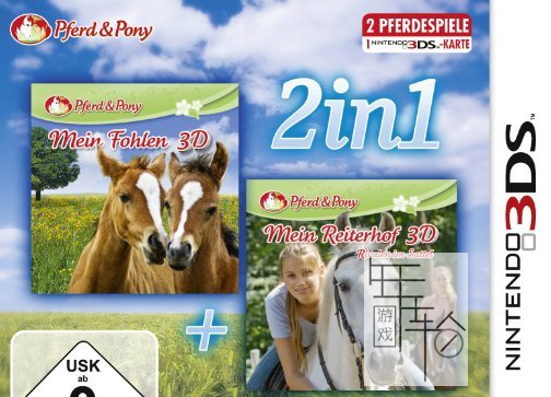 3DS《小马二合一3D 我的小马驹 3D+ 我的驯马场3D 为团队而跳跃 2in1 – Horses 3D》欧版3ds下载_0