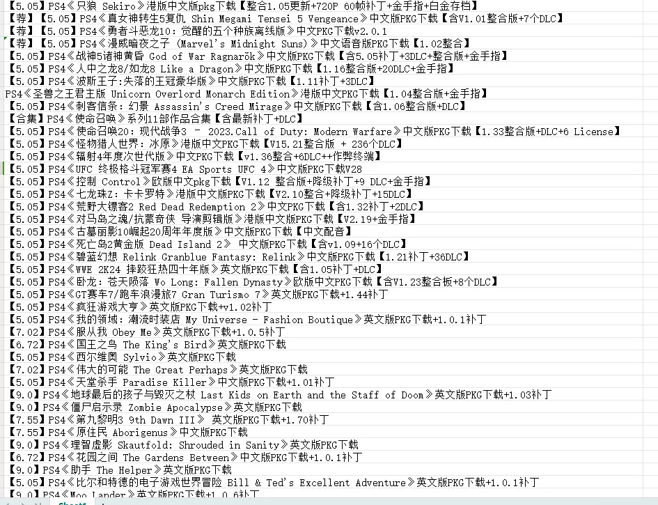 【合集】ps4《1700多个中文游戏合集》_1