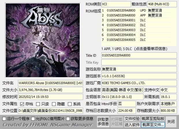 switch《无双深渊》[XCI整合]美中+1.01补丁+5DLC整合版_0