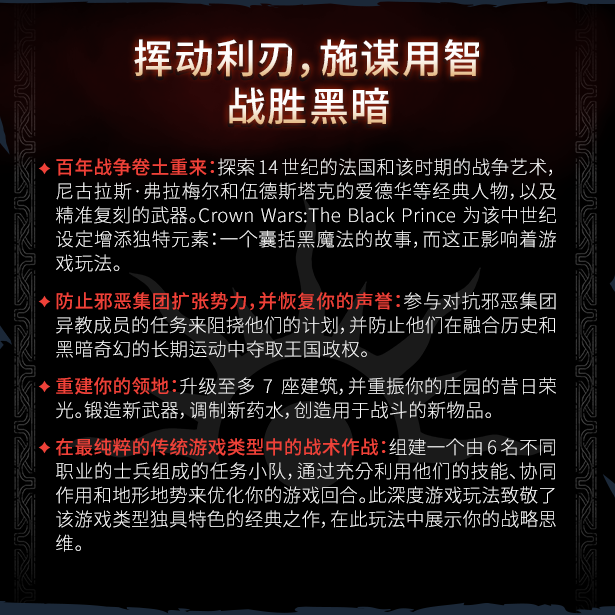 switch《王冠之战 黑王子 Crown Wars The Black Prince》[NSZ]官方中文|本体+1.1.0升补|原版|_15